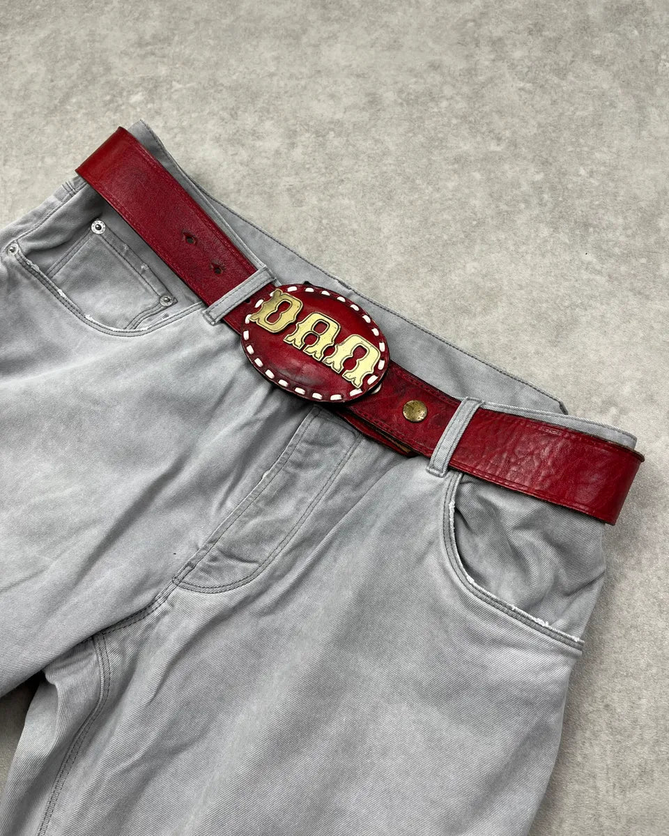 SS2006 Dsquared2 Red Premium Leather Belt mMaIdOl 2