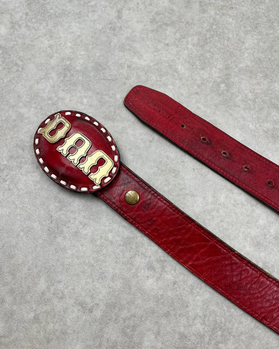 SS2006 Dsquared2 Red Premium Leather Belt mMaIdOl 4