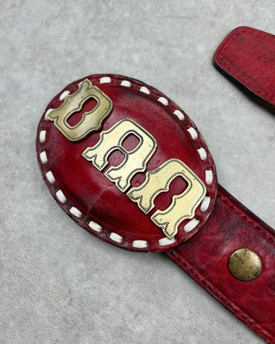 SS2006 Dsquared2 Red Premium Leather Belt mMaIdOl 5