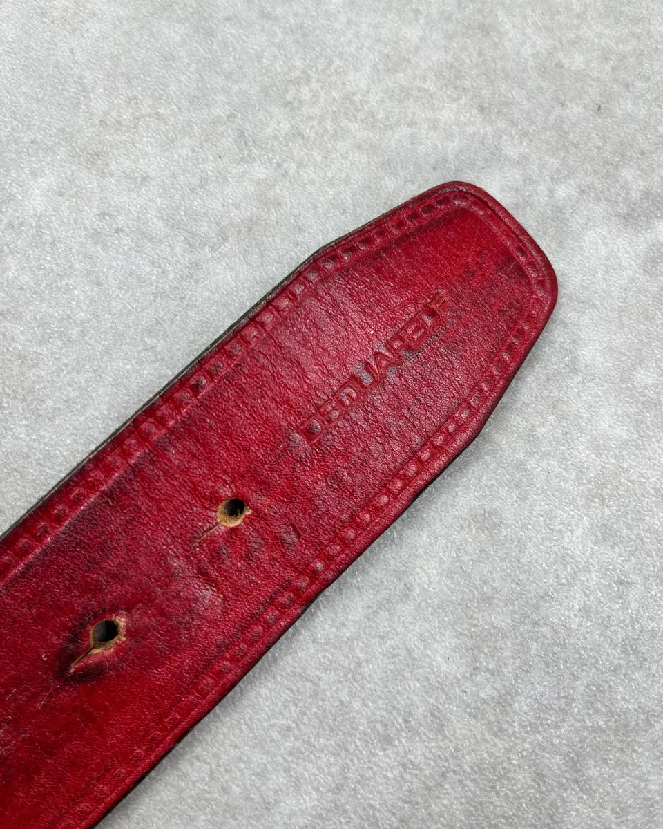 SS2006 Dsquared2 Red Premium Leather Belt mMaIdOl 6