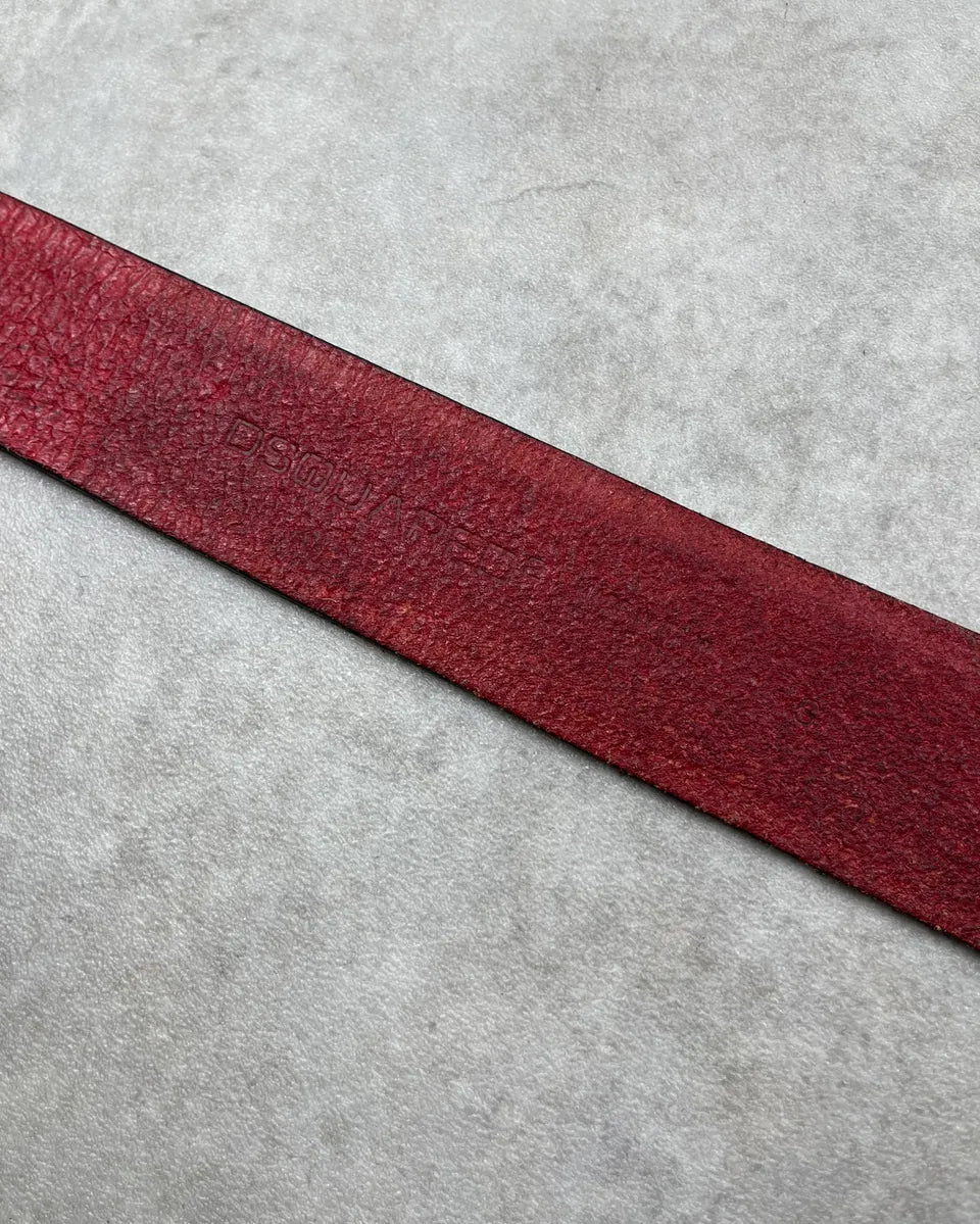 SS2006 Dsquared2 Red Premium Leather Belt mMaIdOl 9