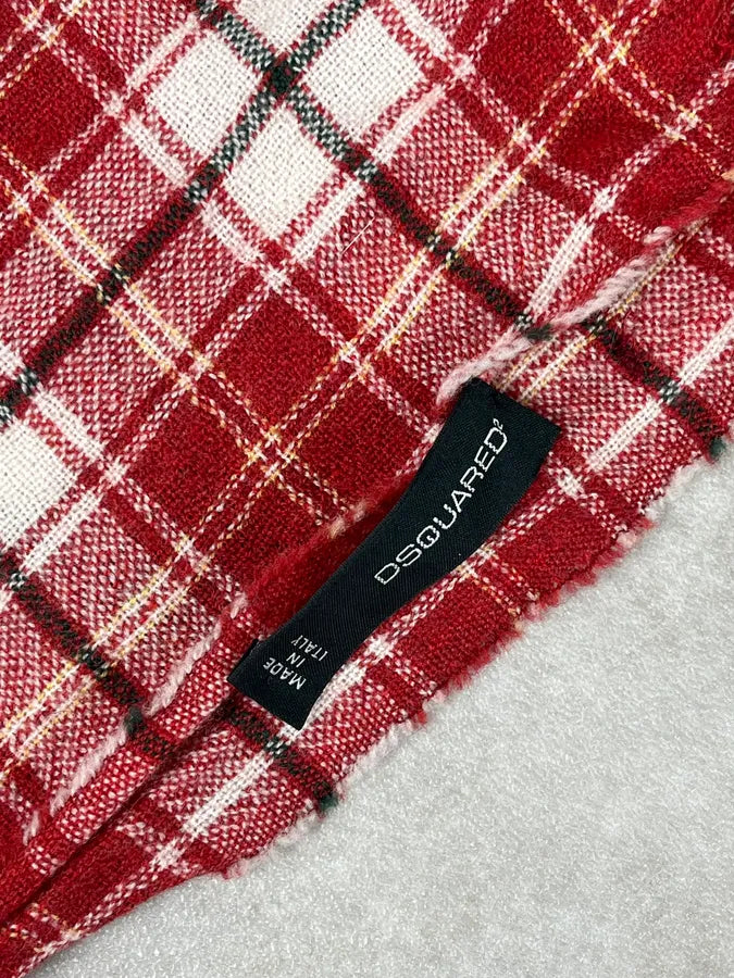 Dsquared2 Red Tartan Wool Plaid Scarf tNQqzyx 3