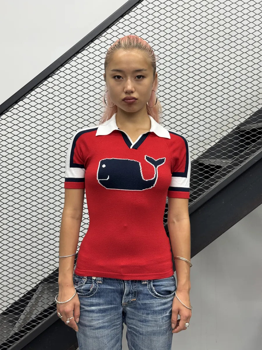 SS2007 Dsquared2 Red Whale Graphic Polo iaNBlHc 0