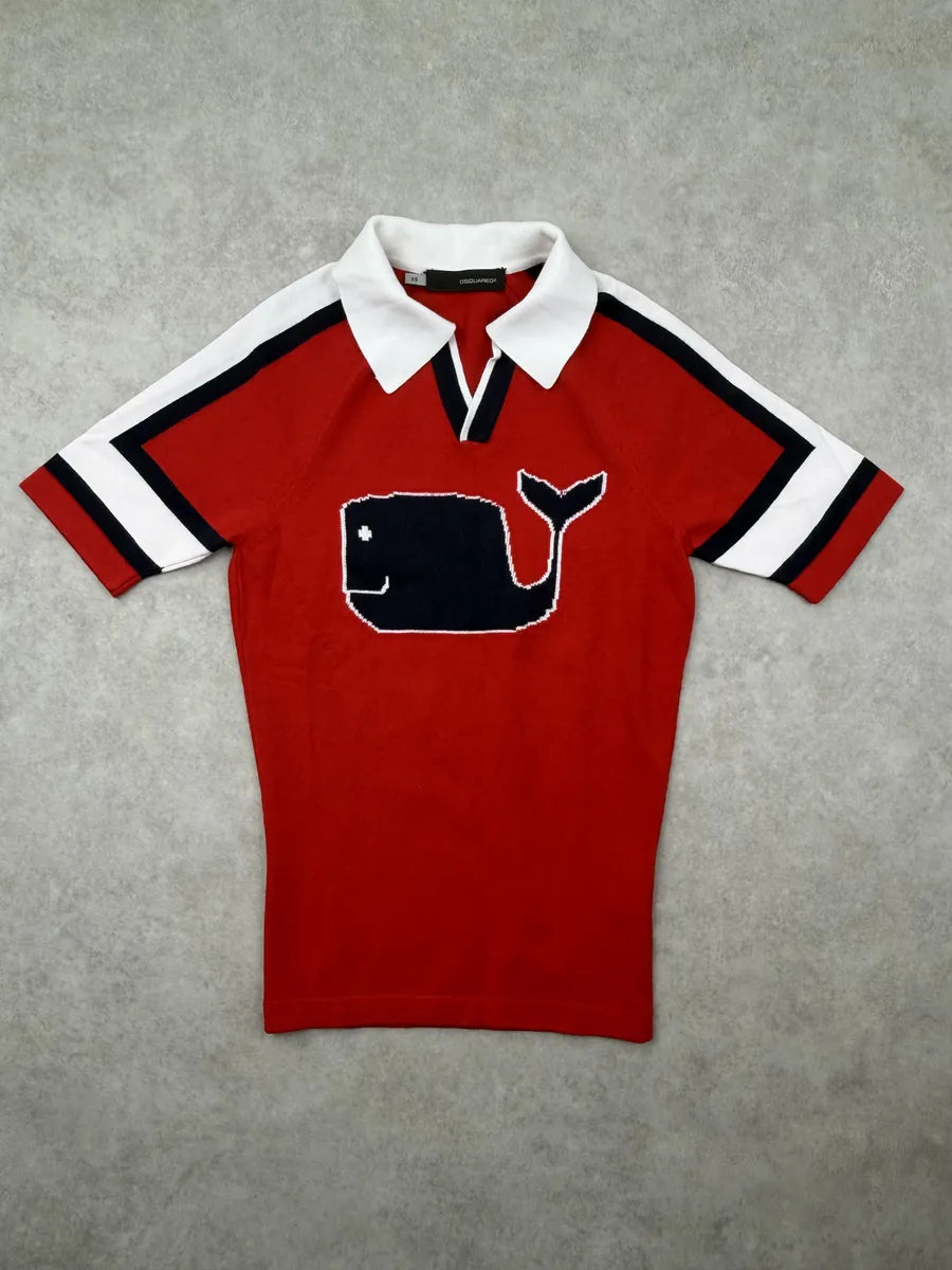 SS2007 Dsquared2 Red Whale Graphic Polo iaNBlHc 2