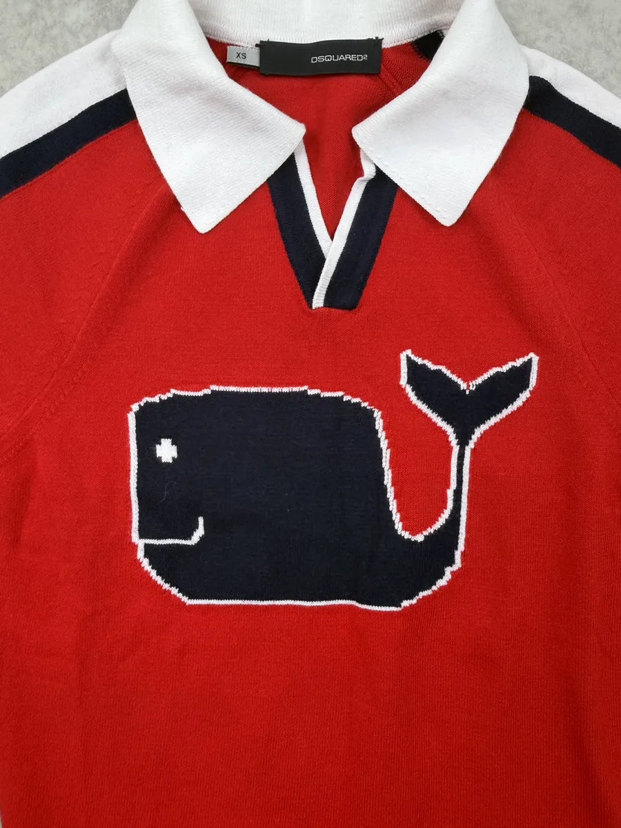 SS2007 Dsquared2 Red Whale Graphic Polo iaNBlHc 5
