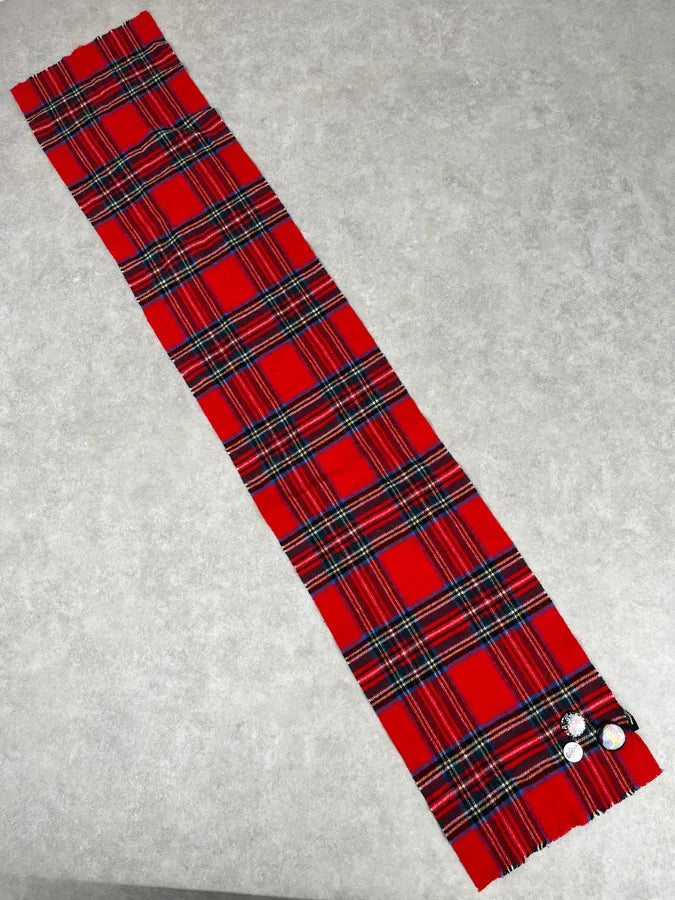 Dsquared2 Red & Green Wool Tartan Plaid Pin Scarf eyWJMpp 3