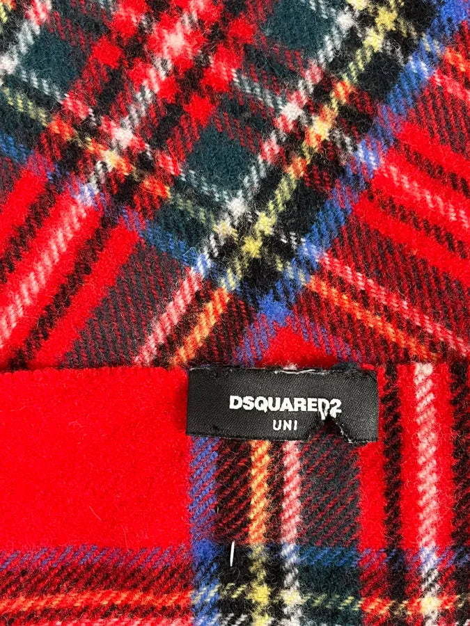 Dsquared2 Red & Green Wool Tartan Plaid Pin Scarf eyWJMpp 5