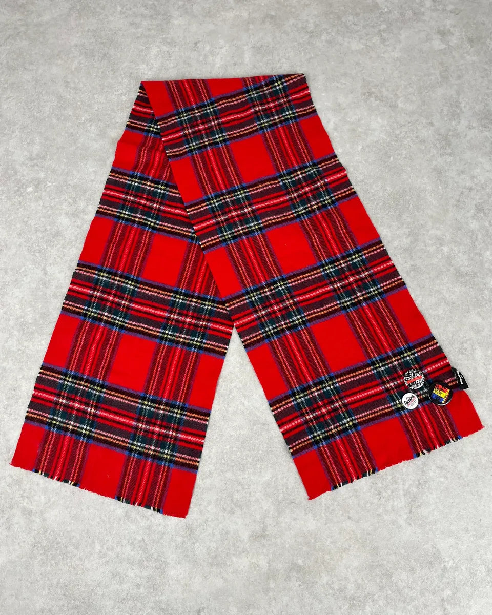 Dsquared2 Red & Green Wool Tartan Plaid Pin Scarf eyWJMpp 0