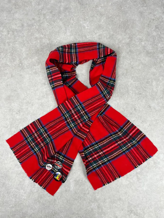Dsquared2 Red & Green Wool Tartan Plaid Pin Scarf eyWJMpp 2