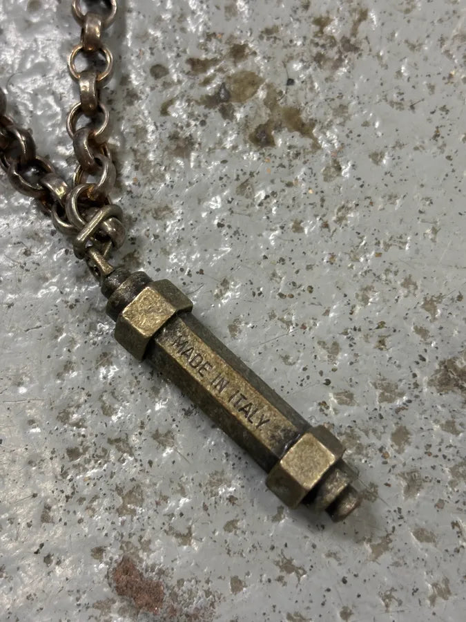 2000s Dsquared2 Silver Metal Pendant Necklace qTxhxLg 3
