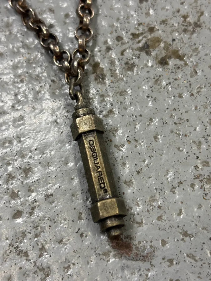 2000s Dsquared2 Silver Metal Pendant Necklace qTxhxLg 2