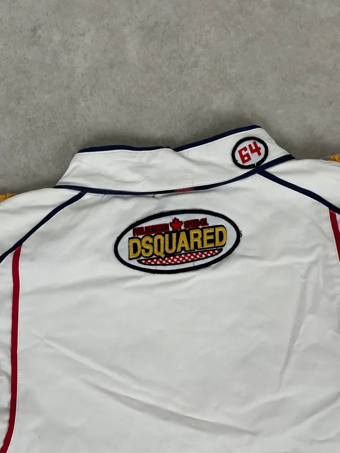 SS2008 Dsquared2 White Racing Patchwork Jacket QWitlEL 7