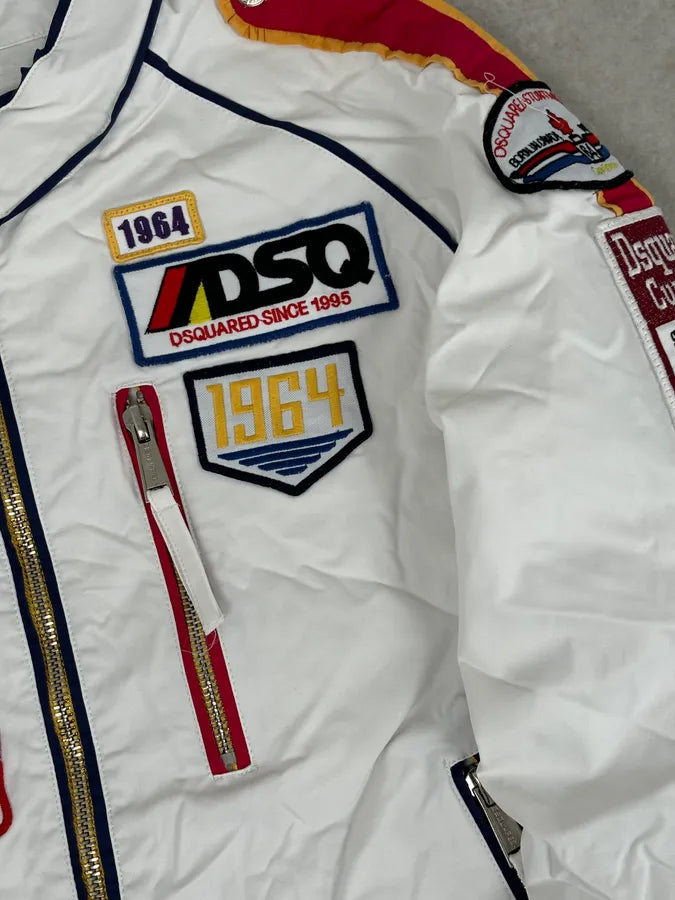 SS2008 Dsquared2 White Racing Patchwork Jacket QWitlEL 10