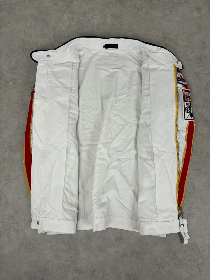 SS2008 Dsquared2 White Racing Patchwork Jacket QWitlEL 8
