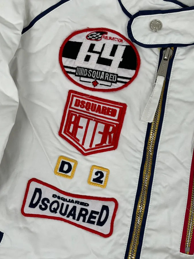 SS2008 Dsquared2 White Racing Patchwork Jacket QWitlEL 9