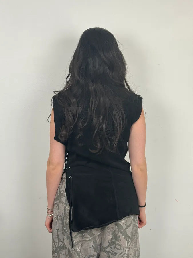 Dsquared2 Studded Black Calf Leather Tank Top oceQdxK 2