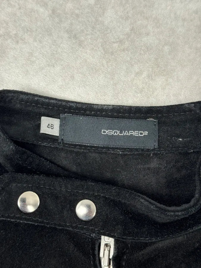 Dsquared2 Studded Black Calf Leather Tank Top oceQdxK 7