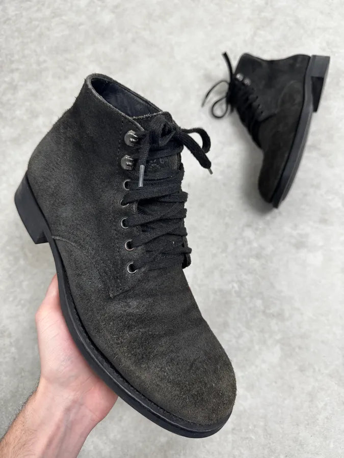 Dsquared2 Suede Brut Brown Grey Eroded Leather Boots EeHYDRA 0