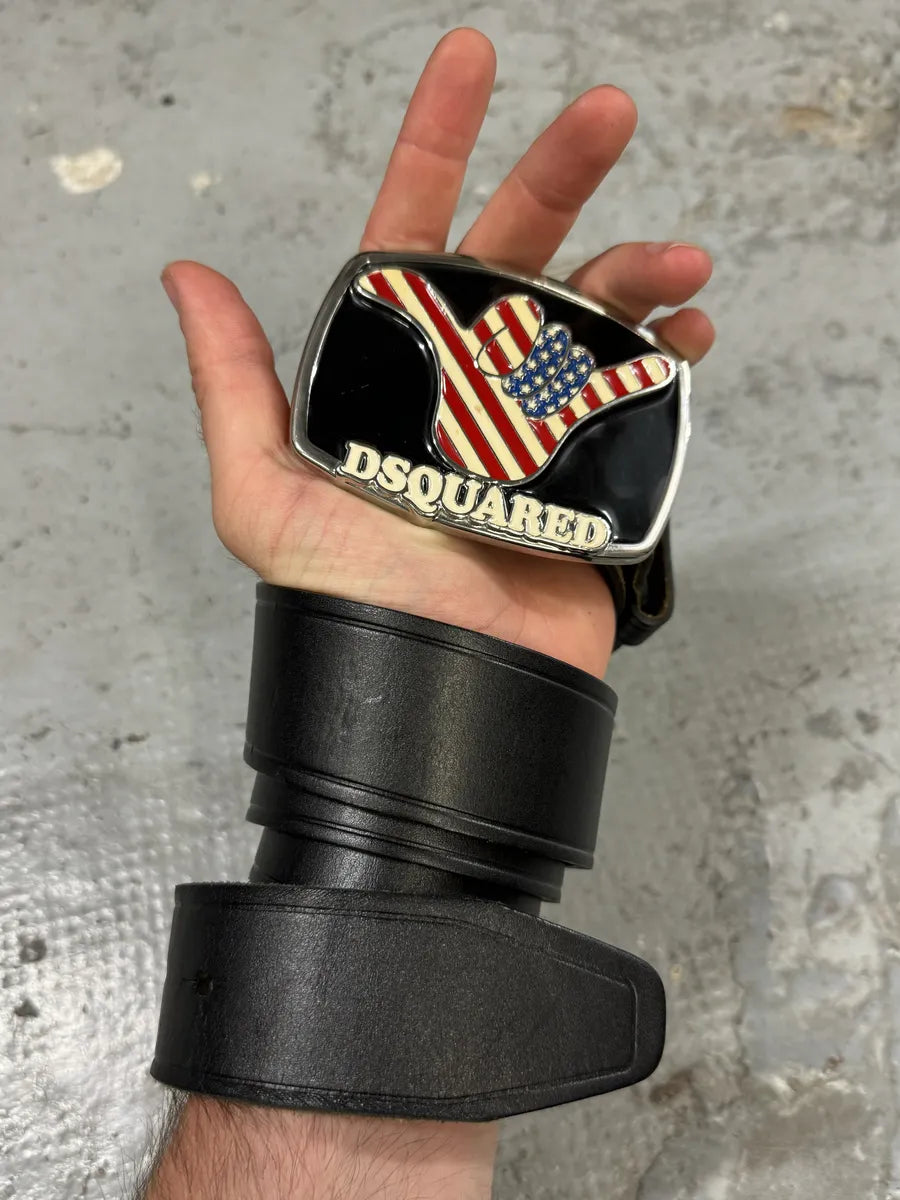 DSquared2 USA Relaxed Propaganda Leather Belt BjLVnMc 2