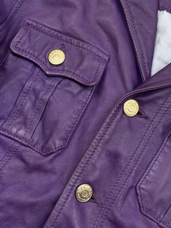 SS2006 Dsquared2 Violet Leather Multi-Pocket Leather Jacket boybilt 6