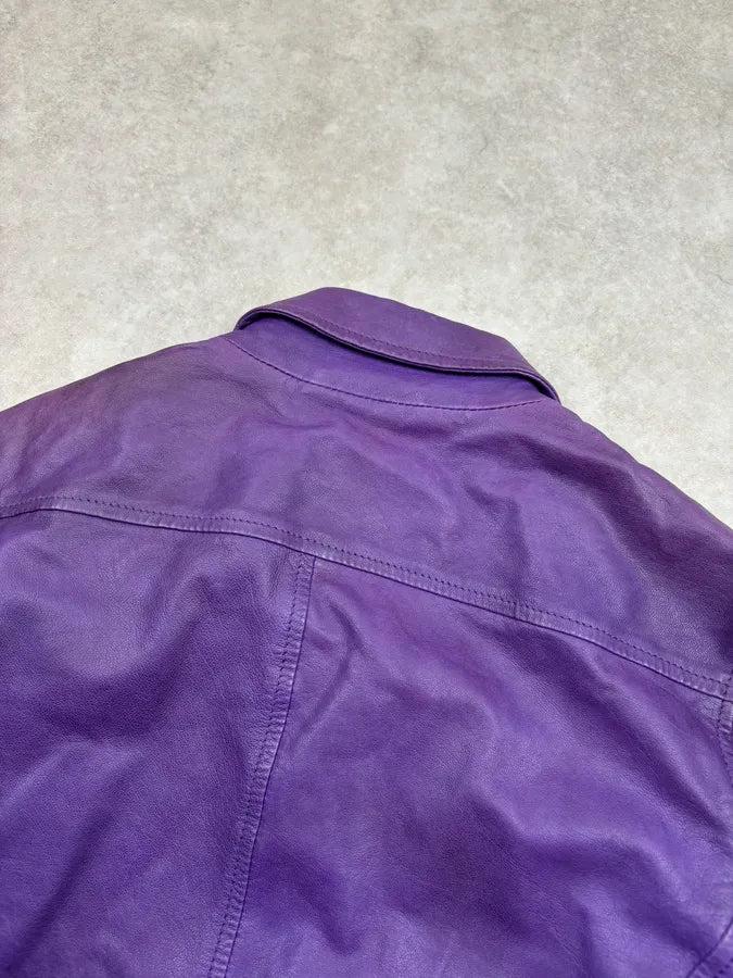 SS2006 Dsquared2 Violet Leather Multi-Pocket Leather Jacket boybilt 5