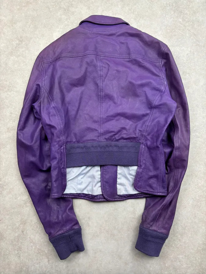 SS2006 Dsquared2 Violet Leather Multi-Pocket Leather Jacket boybilt 4