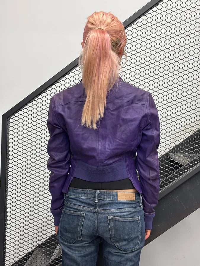 SS2006 Dsquared2 Violet Leather Multi-Pocket Leather Jacket boybilt 2