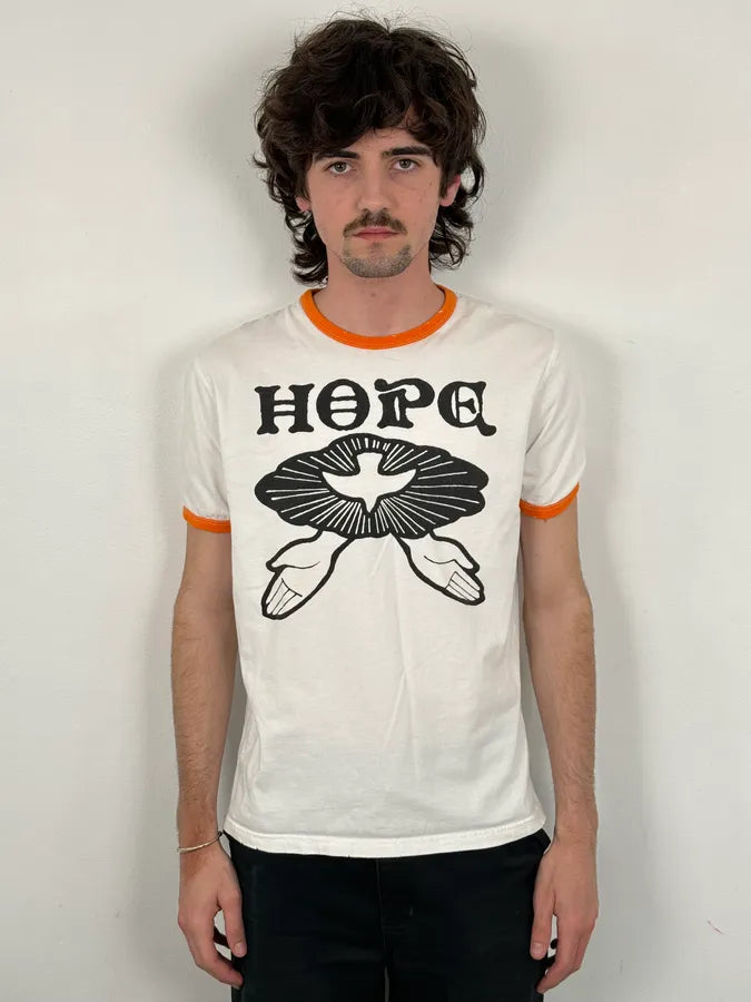 AW2005 Dsquared2 White & Orange « Hope » Flower T-Shirt SMaQeRT 1
