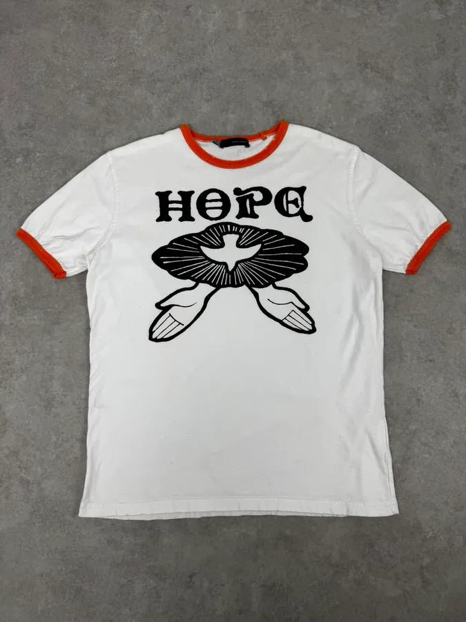 AW2005 Dsquared2 White & Orange « Hope » Flower T-Shirt SMaQeRT 0