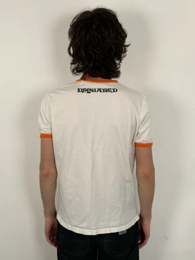 AW2005 Dsquared2 White & Orange « Hope » Flower T-Shirt SMaQeRT 2
