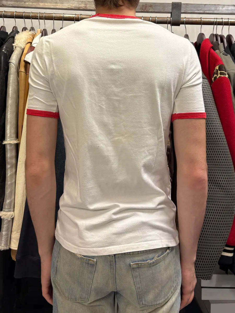 2000s Dsquared2 White & Red Indians Cowboy’s Drawing T-Shirt qwoFuCU 2