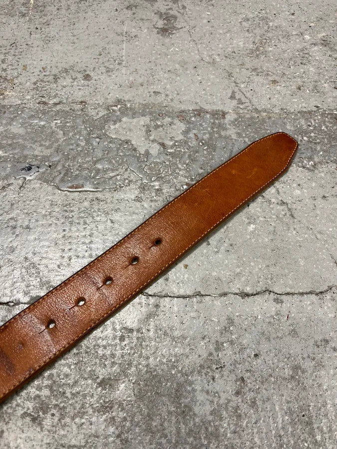 Dsquared2 White Buckle Brown Leather Belt SZercSR 6