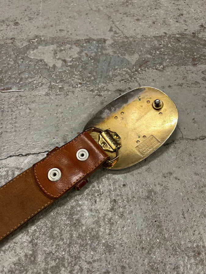 Dsquared2 White Buckle Brown Leather Belt SZercSR 7