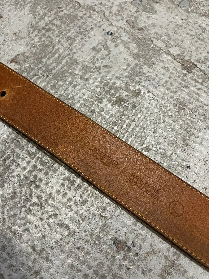 Dsquared2 White Buckle Brown Leather Belt SZercSR 8