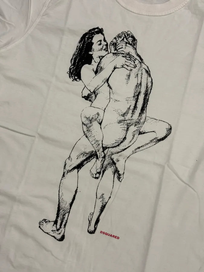 SS2011 Dsquared2 White Horny Duo Drawing T-Shirt fFEujmG 3