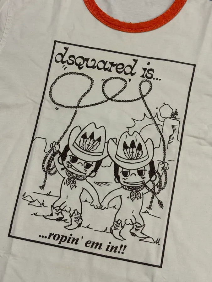 SS2006 Dsquared2 White Cotton Graphic Print T-Shirt dlJZUBN 2