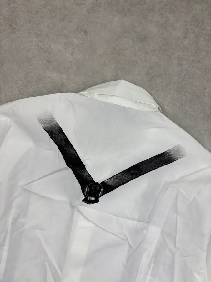 AW2004 Dsquared2 White Cotton Harness Strap Shirt QULWroj 5