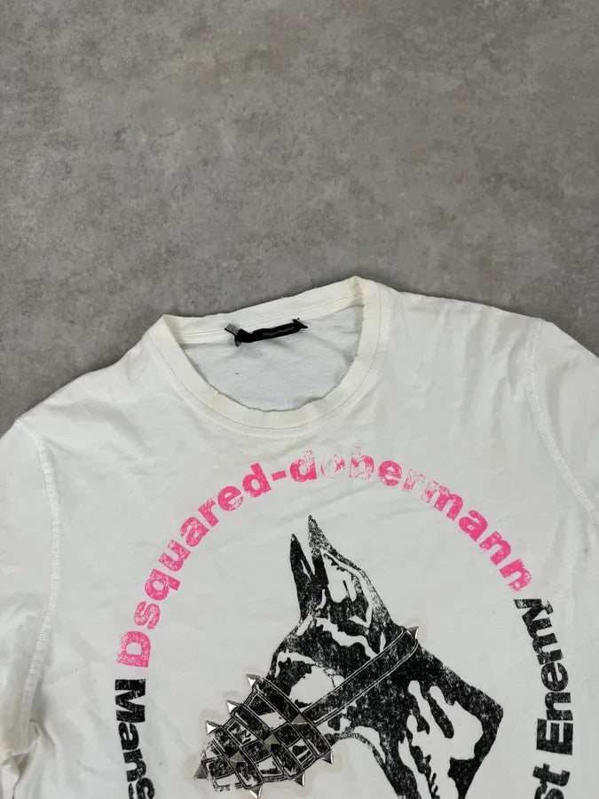 AW2007 Dsquared2 White Dobberman Dog Longsleeves JFWLgiC 7