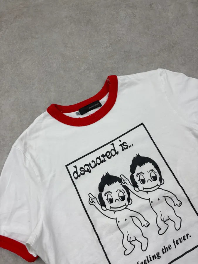 SS2006 Dsquared2 White Naked Figures T-Shirt GrLAAui 4