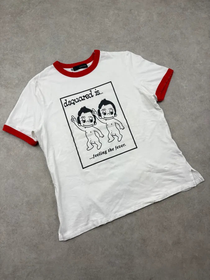 SS2006 Dsquared2 White Naked Figures T-Shirt GrLAAui 3