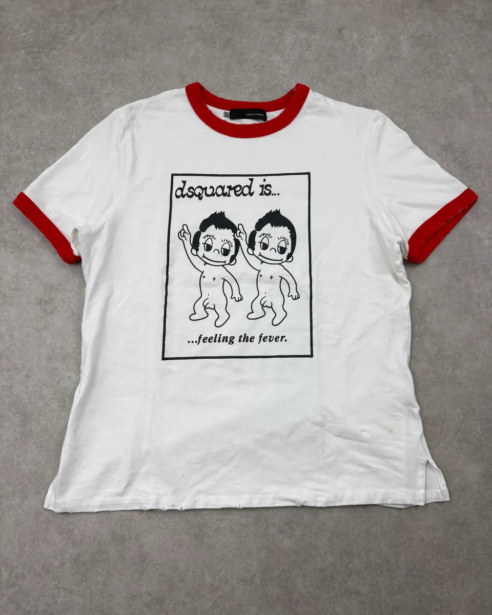 SS2006 Dsquared2 White Naked Figures T-Shirt GrLAAui 0