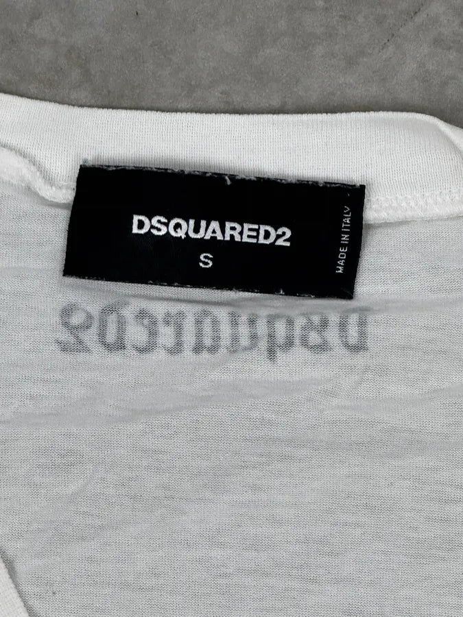 FW2015 Dsquared2 White Royal Eagle Graphic V-Neck Longsleeves CQckeGJ 8