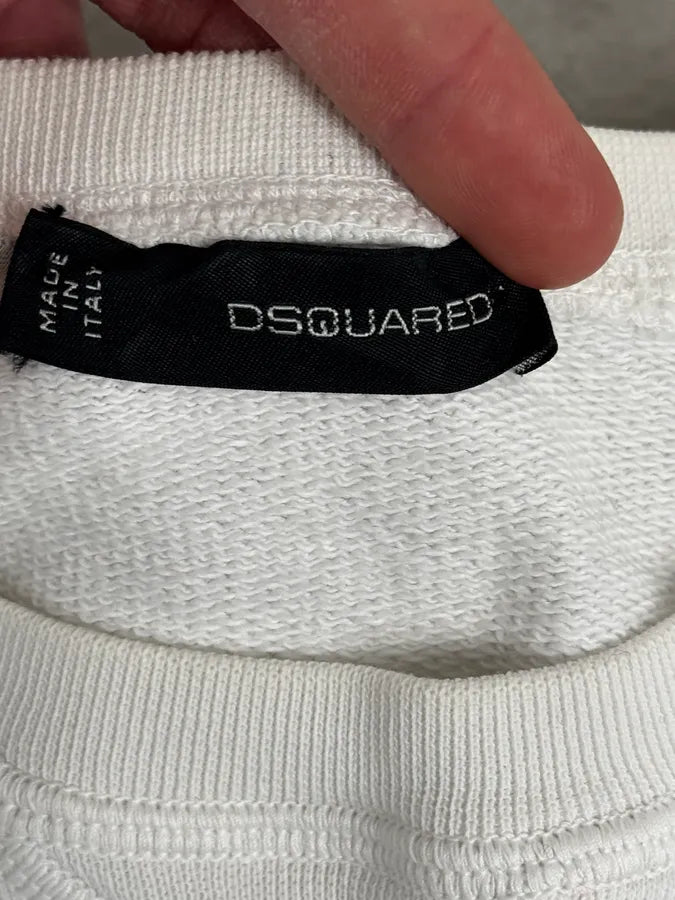 AW2010 Dsquared2 White Skeleton Abstract Crewneck Sweater KzHbJzV 8