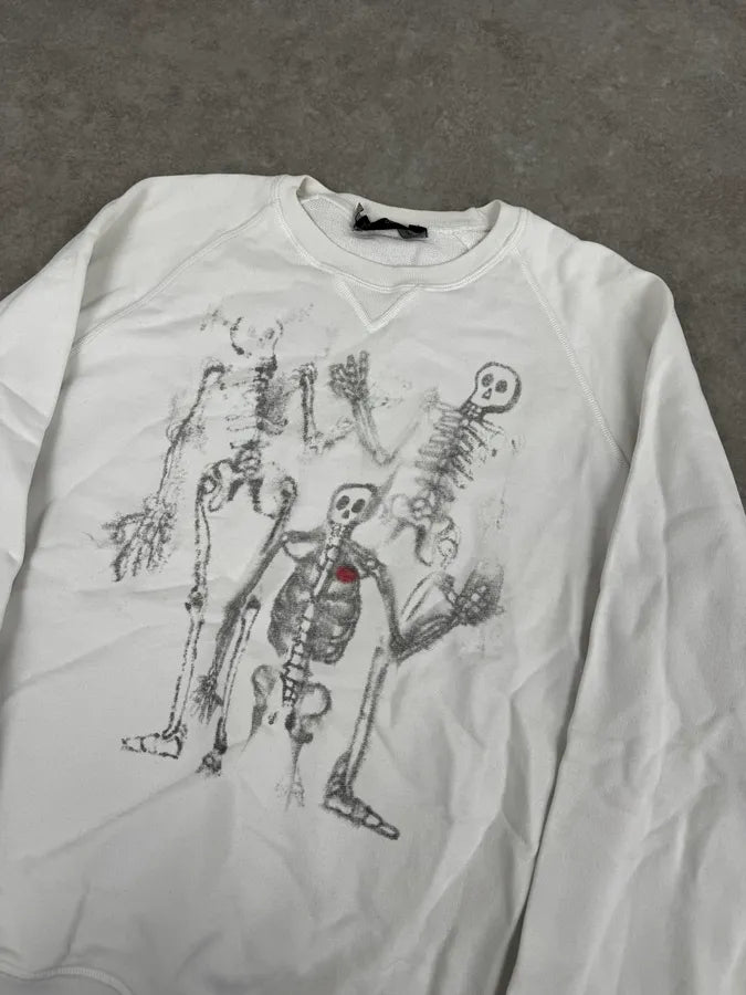 AW2010 Dsquared2 White Skeleton Abstract Crewneck Sweater KzHbJzV 4