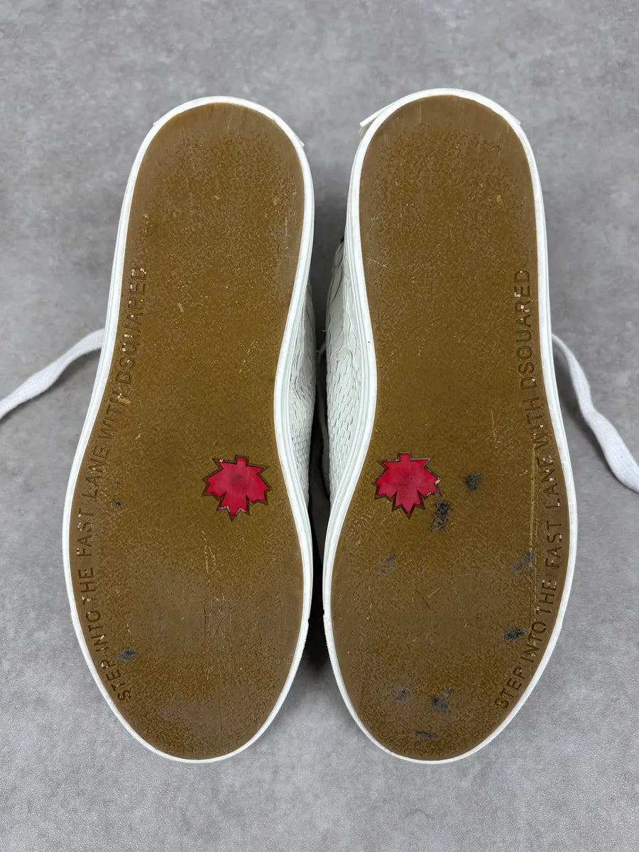 Dsquared2 White Snakeskin Python Leather High Sneakers eAOaNgt 5