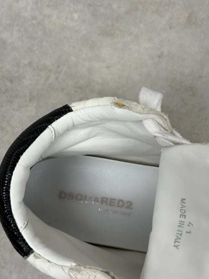 Dsquared2 White Snakeskin Python Leather High Sneakers eAOaNgt 7