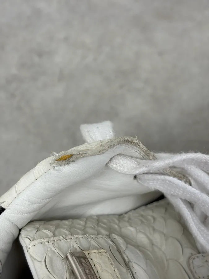 Dsquared2 White Snakeskin Python Leather High Sneakers eAOaNgt 9