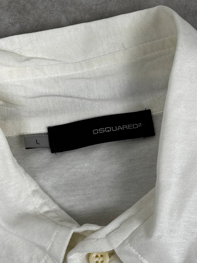 AW2005 Dsquared2 White God Judgement Transparent Shirt WKvlmZA 10