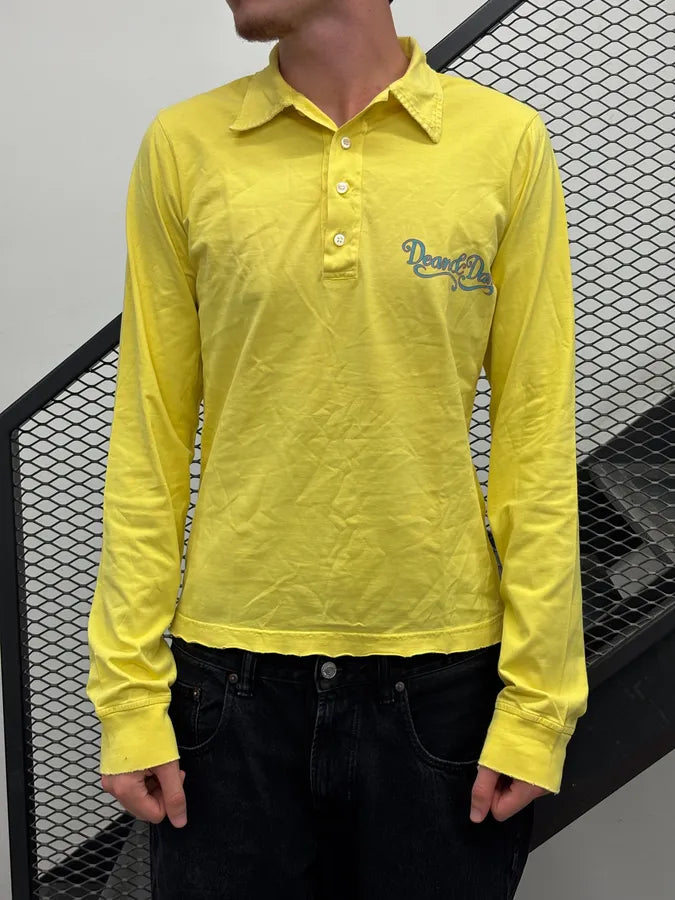 2000s Dsquared2 Yellow Rodeo Embroidered Longsleeve Polo xHwFINj 1