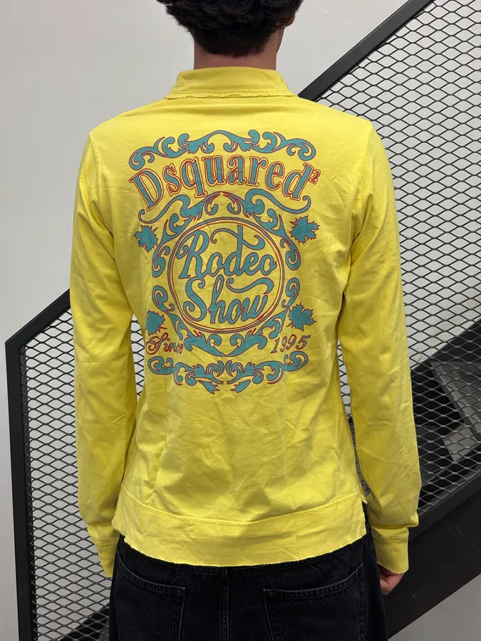 2000s Dsquared2 Yellow Rodeo Embroidered Longsleeve Polo xHwFINj 2